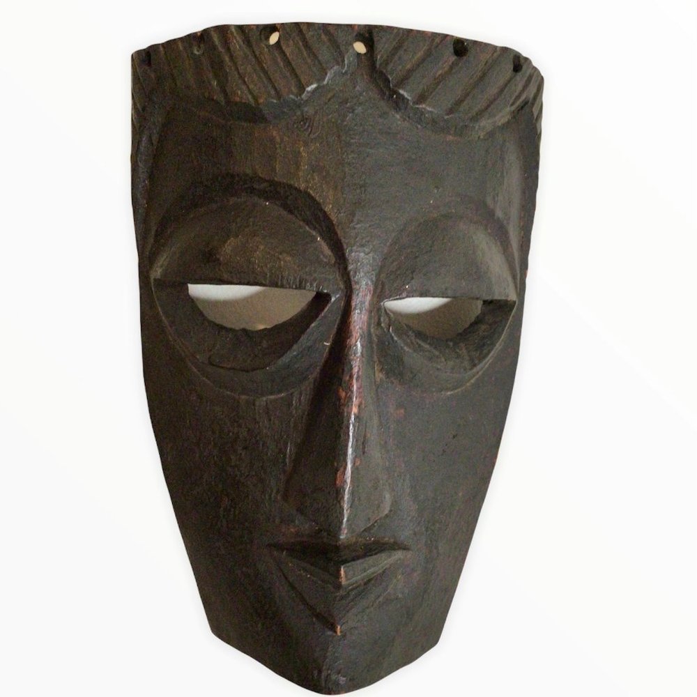 South American Hand Carved Ceremonial Mask from Chile